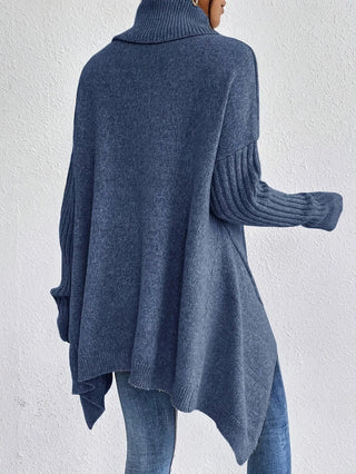 Asymmetrical Turtleneck Sweater SandSet