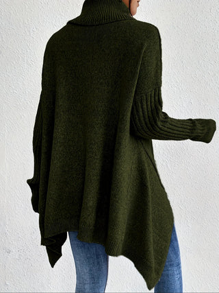 Asymmetrical Turtleneck Sweater SandSet