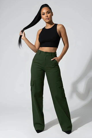 Baggy High Waist Cargo Pants SandSet