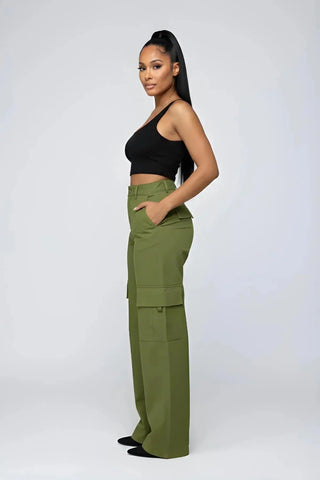 Baggy High Waist Cargo Pants SandSet