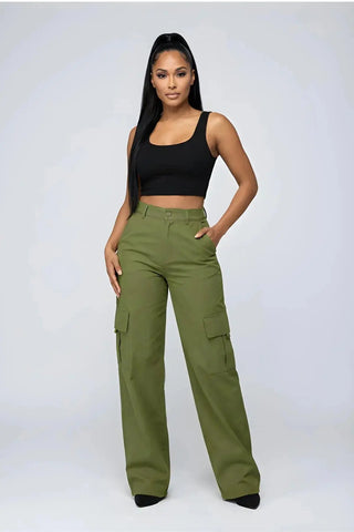 Baggy High Waist Cargo Pants SandSet