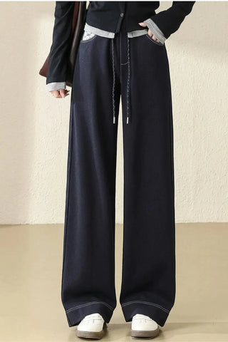Casual Fashion Straight-Leg Denim Pants SandSet