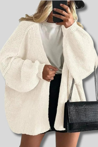 Casual Oversized Lantern Sleeve Open Front Cardigan SandSet