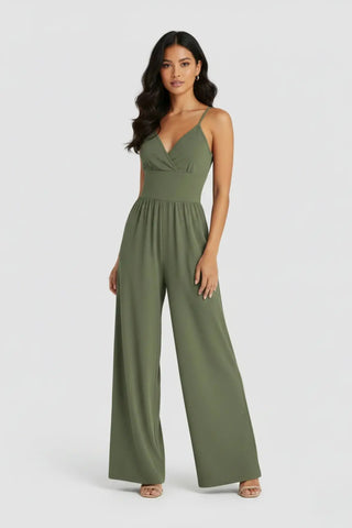 Casual Ribbed Knit Wide-Leg Cami Jumpsuit SandSet