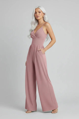 Casual Ribbed Knit Wide-Leg Cami Jumpsuit SandSet