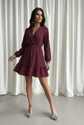 Cinch-Waist Polka Flare SandSet