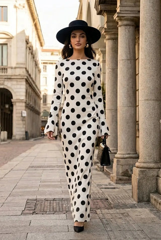 Classic Polka Slim-Fit Midi SandSet