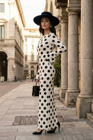 Classic Polka Slim-Fit Midi SandSet