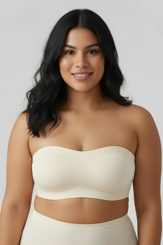 CloudComfort Invisible Tube Bra with Non_Slip Silicone Band SandSet