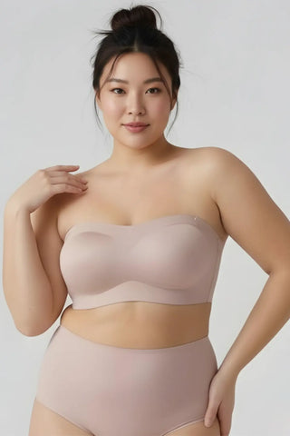 CloudComfort Invisible Tube Bra with Non_Slip Silicone Band SandSet