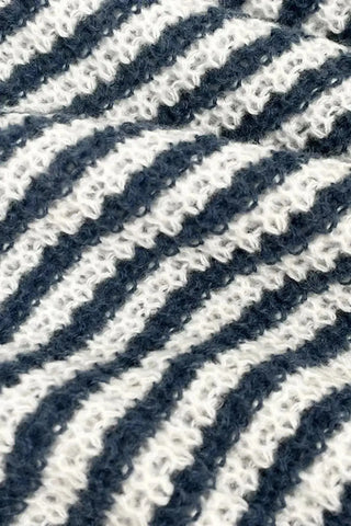 Cozy Cotton-Knit Drop Shoulder Striped Sweater SandSet