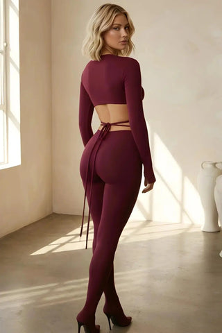 Curve-Hugging Ribbed Knit Co-ord SandSet