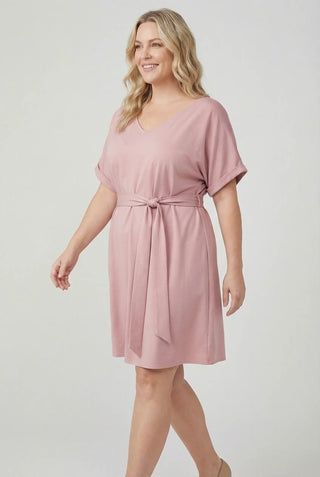Curvy Silhouette Belted  Wrap Dress SandSet