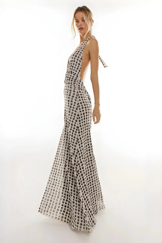 Deep V-Neck Luxe Maxi Dress SandSet