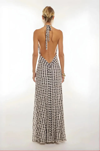 Deep V-Neck Luxe Maxi Dress SandSet