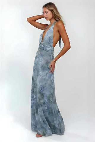 Deep V-Neck Luxe Maxi Dress SandSet