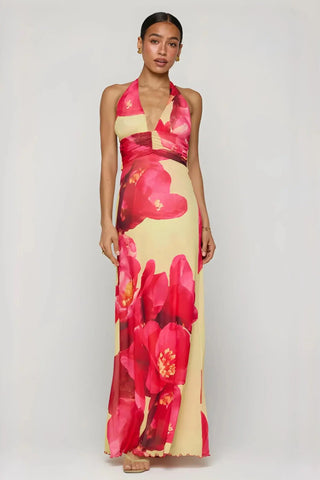 Deep V-Neck Luxe Maxi Dress SandSet