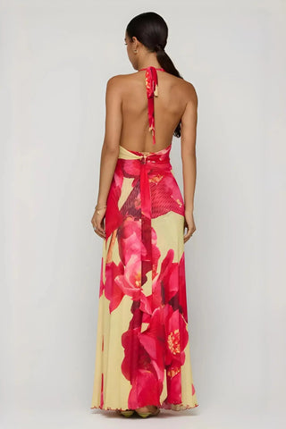 Deep V-Neck Luxe Maxi Dress SandSet