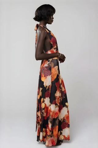 Deep V-Neck Luxe Maxi Dress SandSet