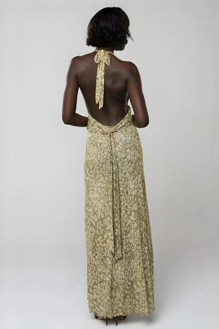 Deep V-Neck Luxe Maxi Dress SandSet