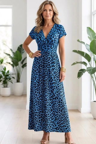 Elegant-Leopard--V-Neck-Dress SandSet