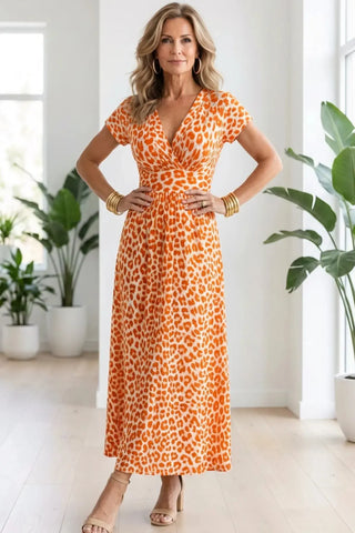 Elegant-Leopard--V-Neck-Dress SandSet