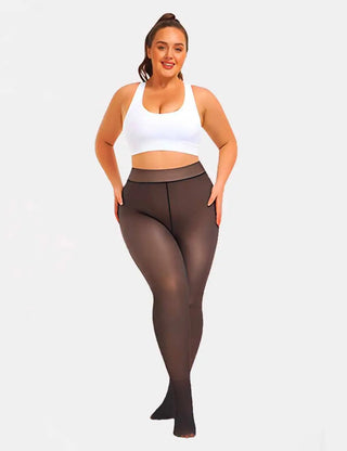 Fleece-Lined Sheer Tights SandSet