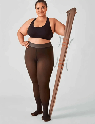 Fleece-Lined Sheer Tights SandSet