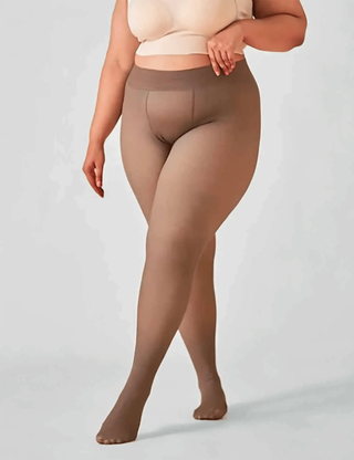 Fleece-Lined Sheer Tights SandSet