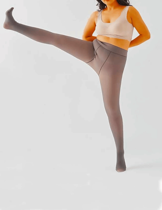 Fleece-Lined Sheer Tights SandSet