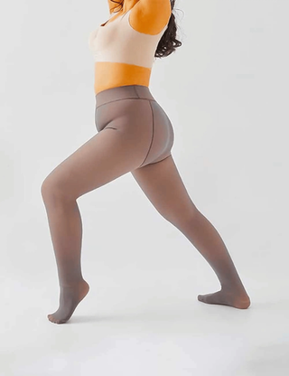 Fleece-Lined Sheer Tights SandSet