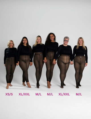 Fleece-Lined Sheer Tights SandSet