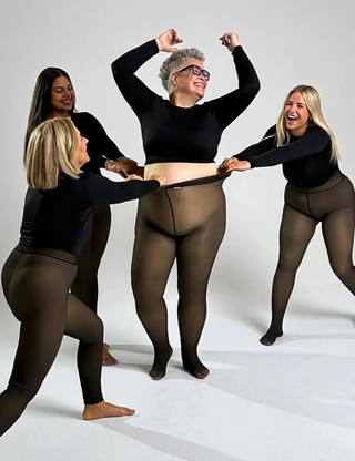Fleece-Lined Sheer Tights SandSet