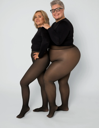 Fleece-Lined Sheer Tights SandSet