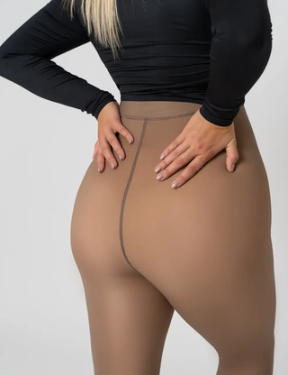 Fleece-Lined Sheer Tights SandSet