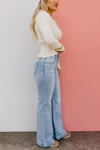 High-Rise Vintage Straight Jeans SandSet