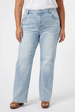 High-Rise Vintage Straight Jeans SandSet