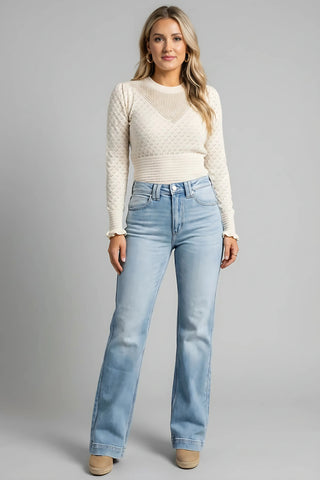 High-Rise Vintage Straight Jeans SandSet