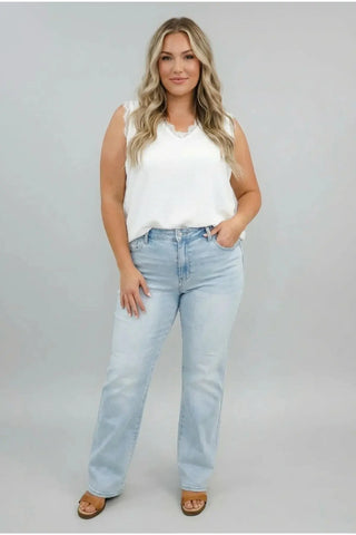 High-Rise Vintage Straight Jeans SandSet