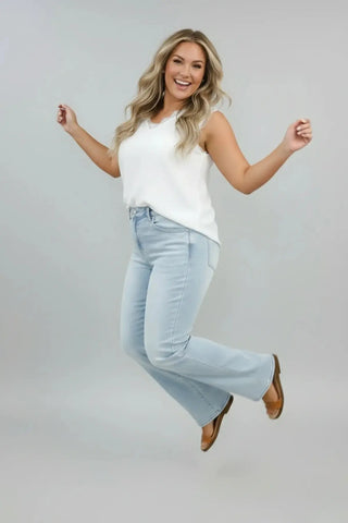 High-Rise Vintage Straight Jeans SandSet