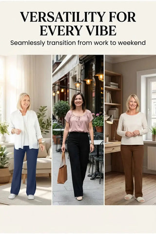 High-Waisted Sweatpants, Casual Straight Leg, Elastic Button SandSet