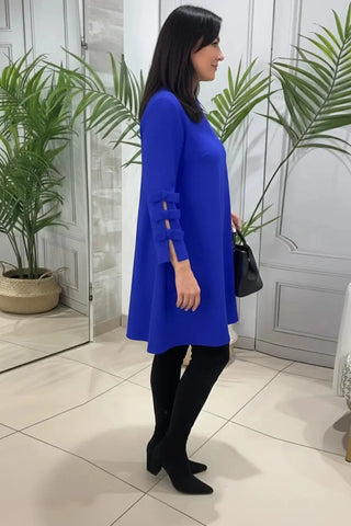 Long-Sleeve Knee-Length Casual Shift Dress SandSet