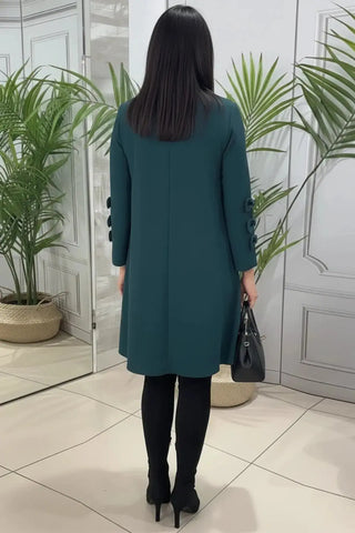 Long-Sleeve Knee-Length Casual Shift Dress SandSet
