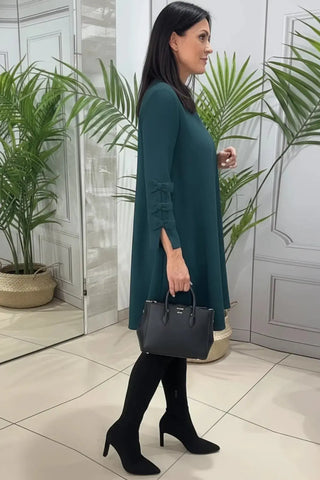 Long-Sleeve Knee-Length Casual Shift Dress SandSet