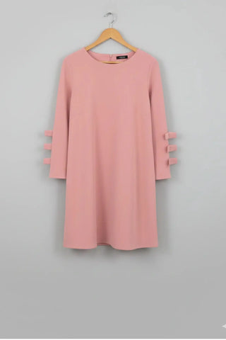 Long-Sleeve Knee-Length Casual Shift Dress SandSet