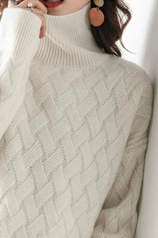 Luxury Cashmere-Blend Turtleneck Sweater SandSet