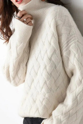 Luxury Cashmere-Blend Turtleneck Sweater SandSet