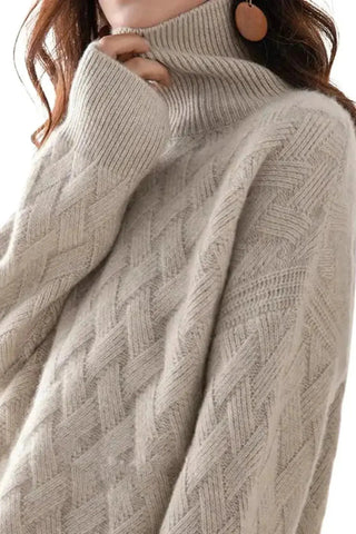 Luxury Cashmere-Blend Turtleneck Sweater SandSet