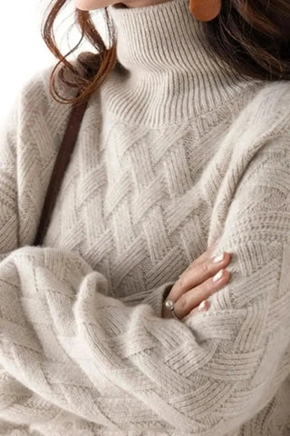 Luxury Cashmere-Blend Turtleneck Sweater SandSet