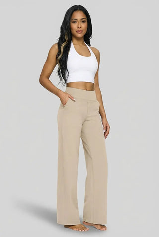 Office-to-Street Wide-Legs Trouser| Yoga Pants SandSet